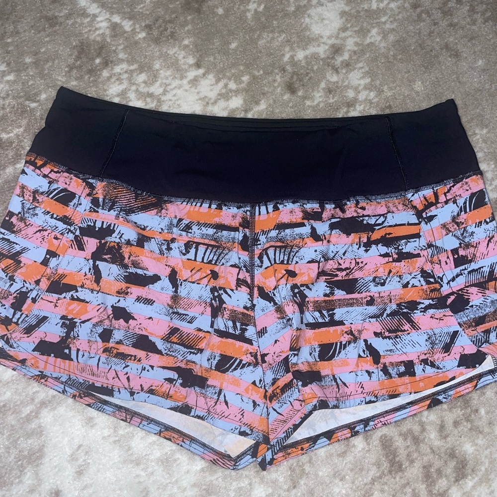 LuLuLemon Stripe Tropical Running Shorts